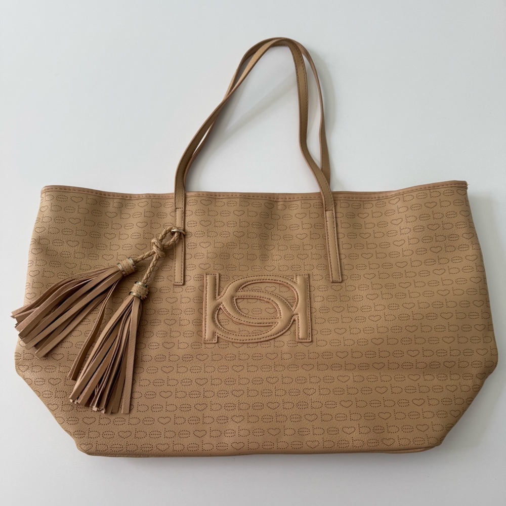 Bebe Large Tote Bag with Tassels